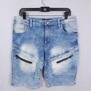 Southpole Shorts Boys Sz 18 Slim Light Denim Cargo Hip Hop Y2K Distressed Zipper